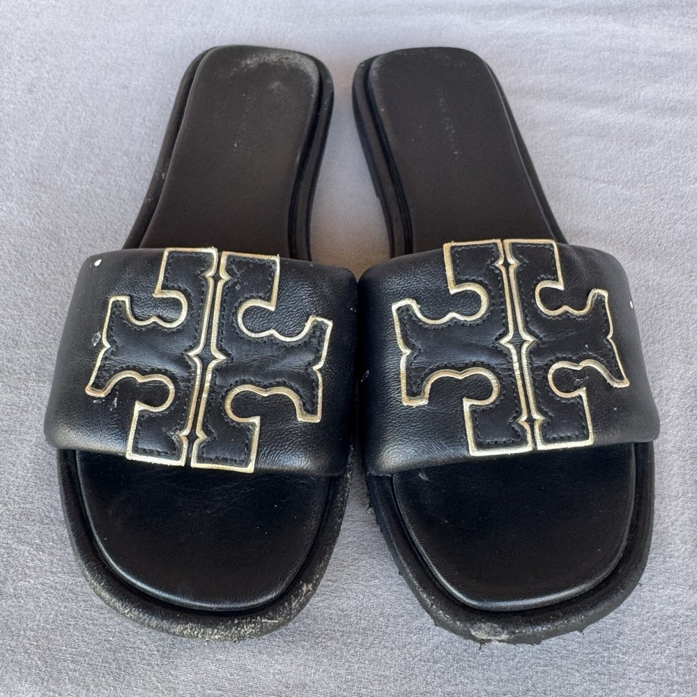 Size 6.5 - Tory Burch Minnie Gold Cap Toe Ballet Flats - Picture 4 of 7